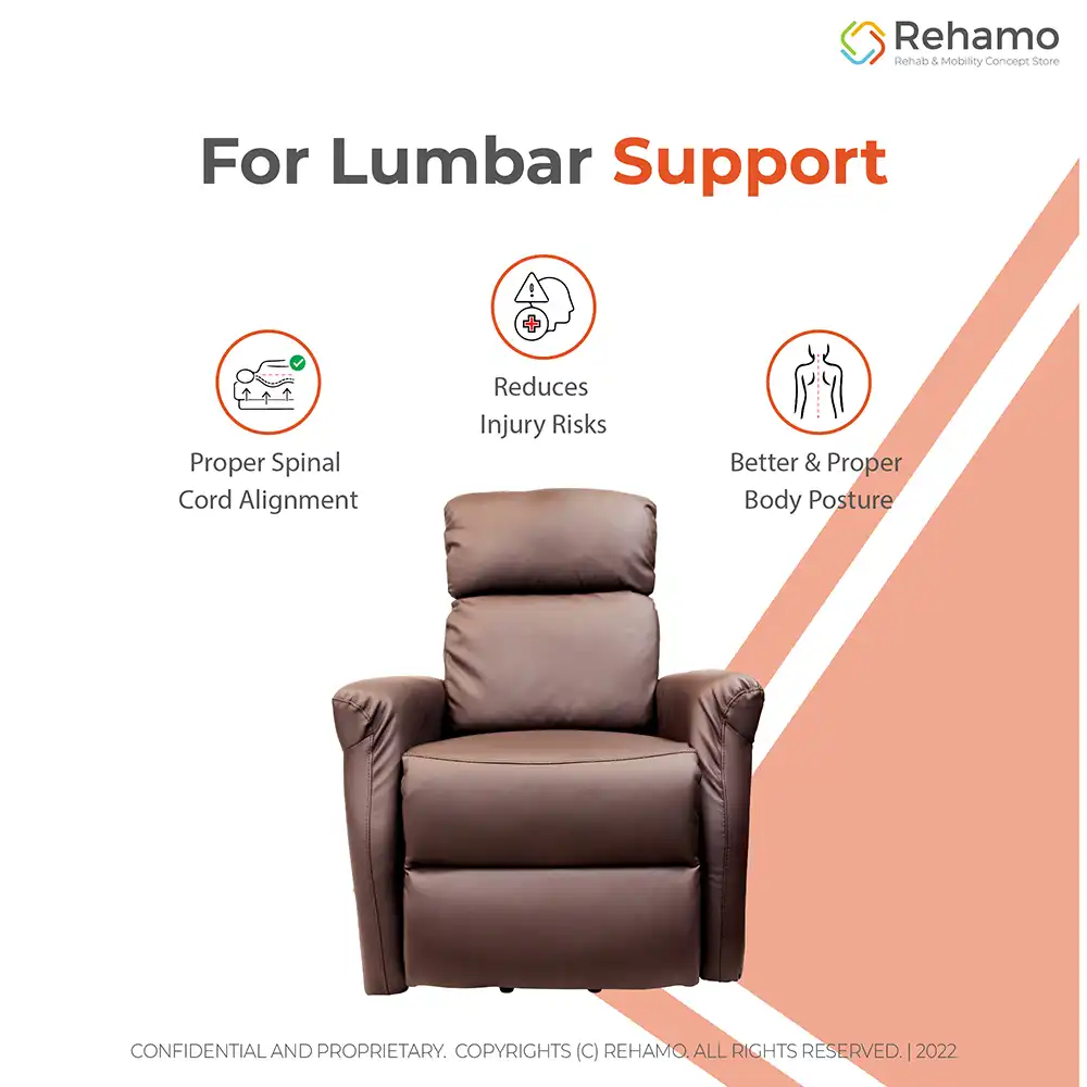 Rehamo Geriatric Recliner Chair Ultra Comfortable Durable Single Seat  Reclining Chair with Padded Arm Backrest Year Warranty
